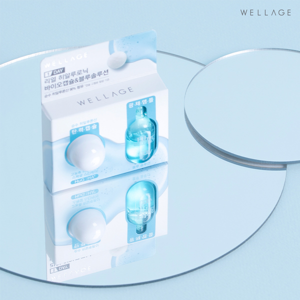 Wellage Real Hyaluronic Bio Capsule & Blue Solution เซรั่ม 